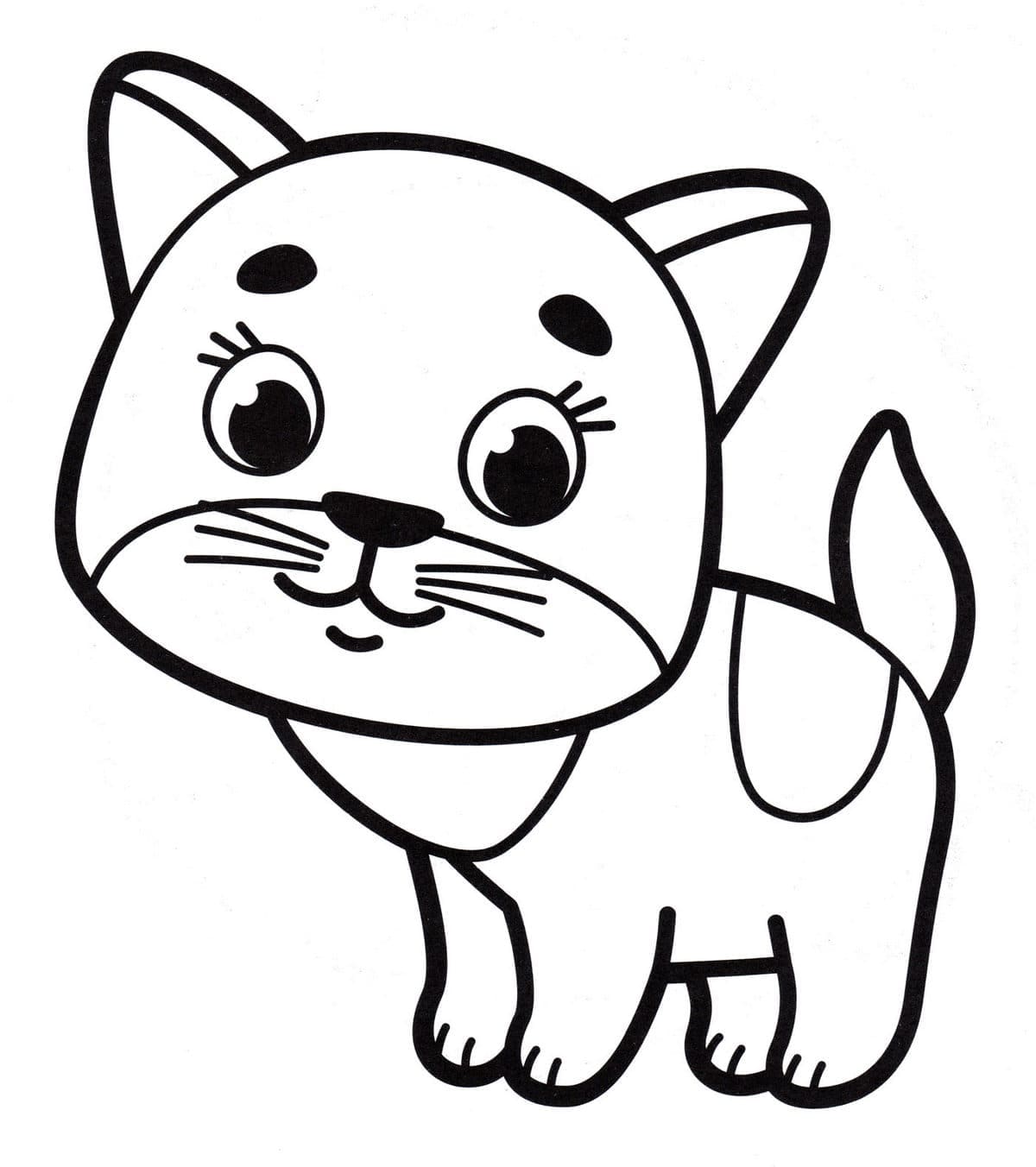 행복한 새끼 고양이 coloring page