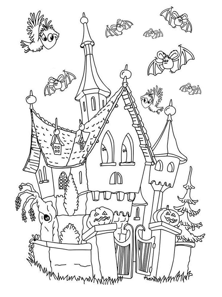 할로윈 성 coloring page