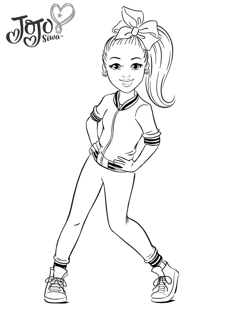 Happy Jojo Siwa coloring page