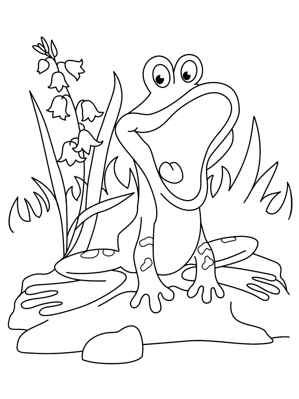 인쇄 가능한 재미있는 개구리 coloring page