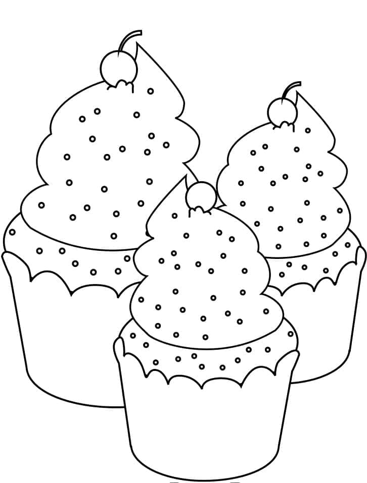 인쇄 가능한 컵케이크 coloring page