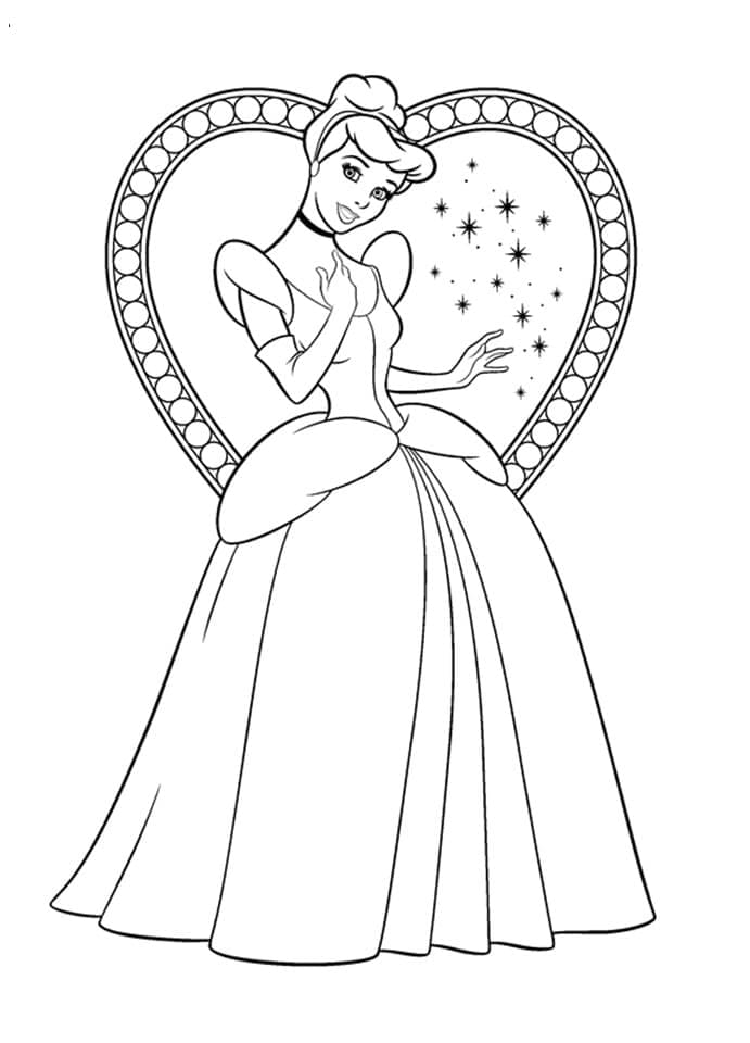 인쇄용 공주 신데렐라 coloring page