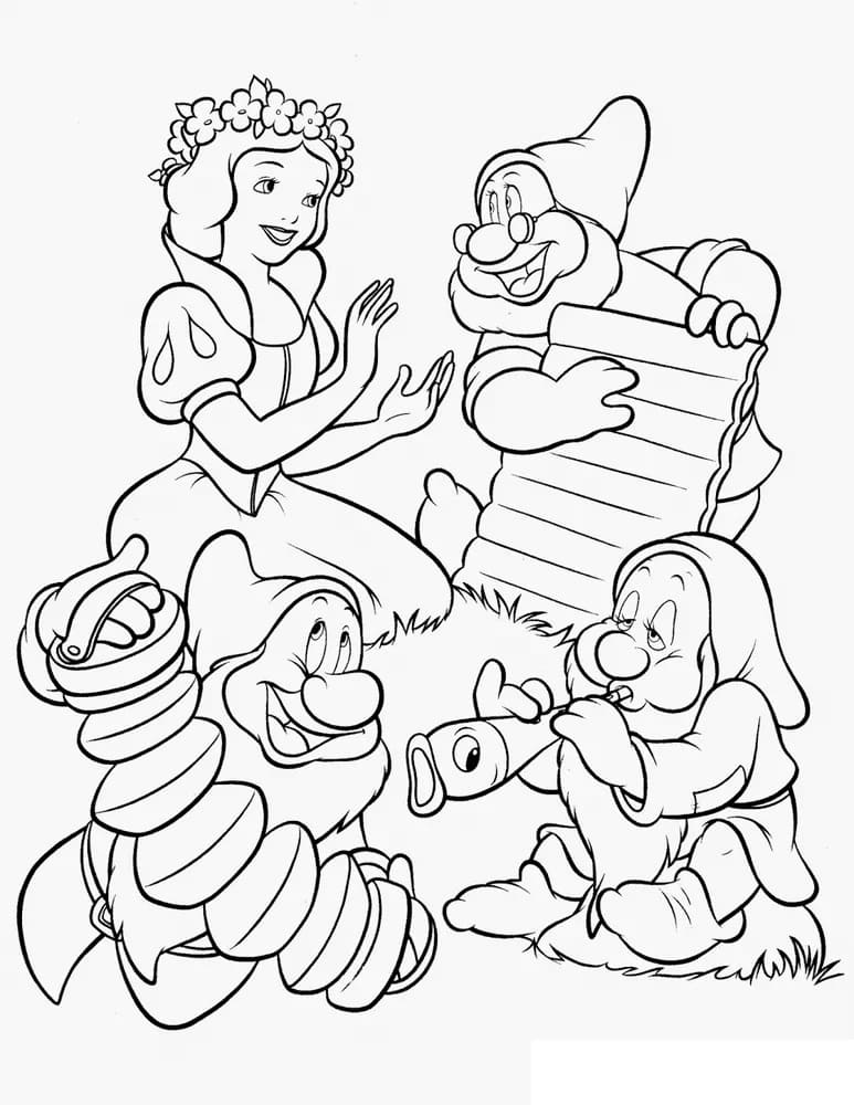 인쇄용 행복한 백설공주 coloring page