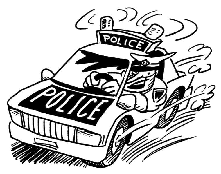 재미있는 경찰차 coloring page
