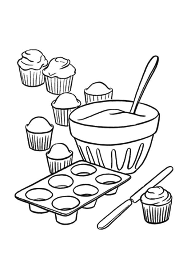 컵케이크 만들기 coloring page