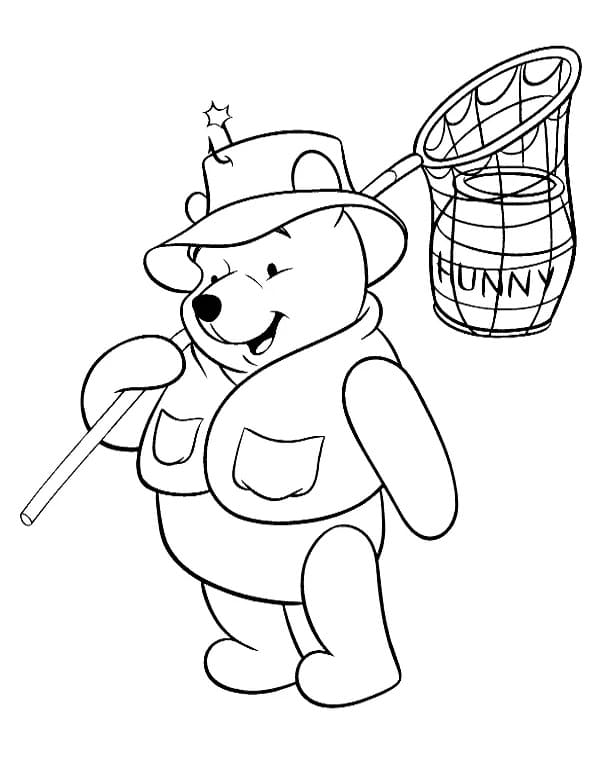 꿀을 들고 있는 곰돌이 푸 coloring page