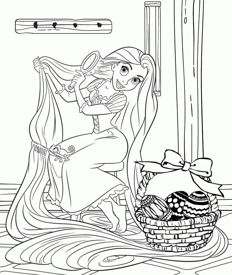 라푼젤과 부활절 바구니 coloring page