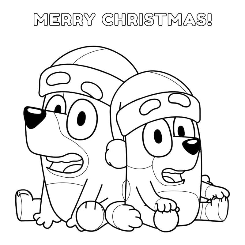 메리 크리스마스 블루이 coloring page