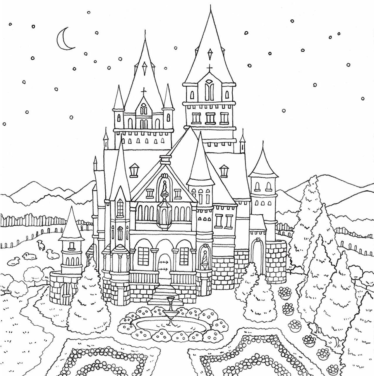 멋진 성 coloring page