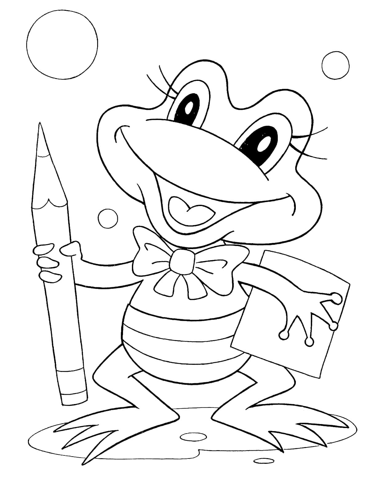 무료 인쇄 가능한 귀여운 개구리 coloring page
