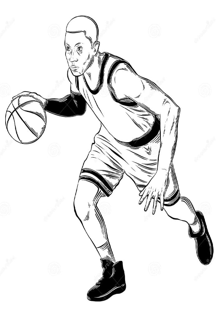 무료 인쇄 가능한 농구 선수 coloring page