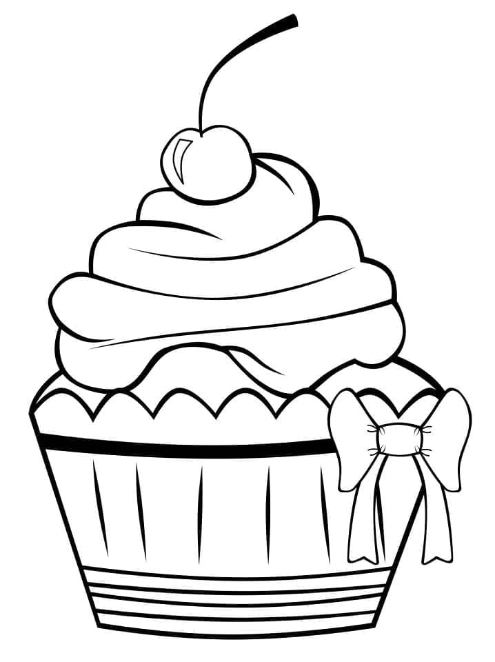 무료로 인쇄 가능한 컵케이크 coloring page