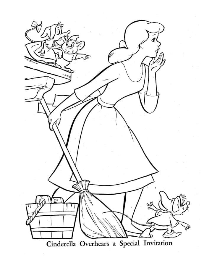 놀란 신데렐라 coloring page