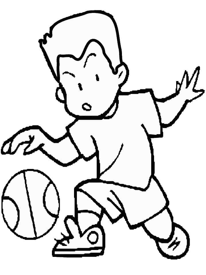 농구하는 소년 coloring page