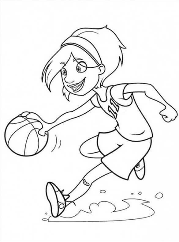 농구를 하는 멋진 소녀