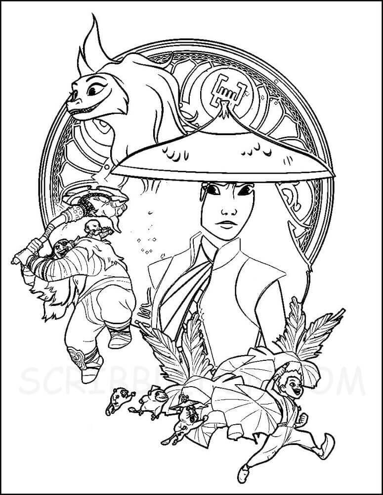 프리 라야와 마지막 드래곤 coloring page