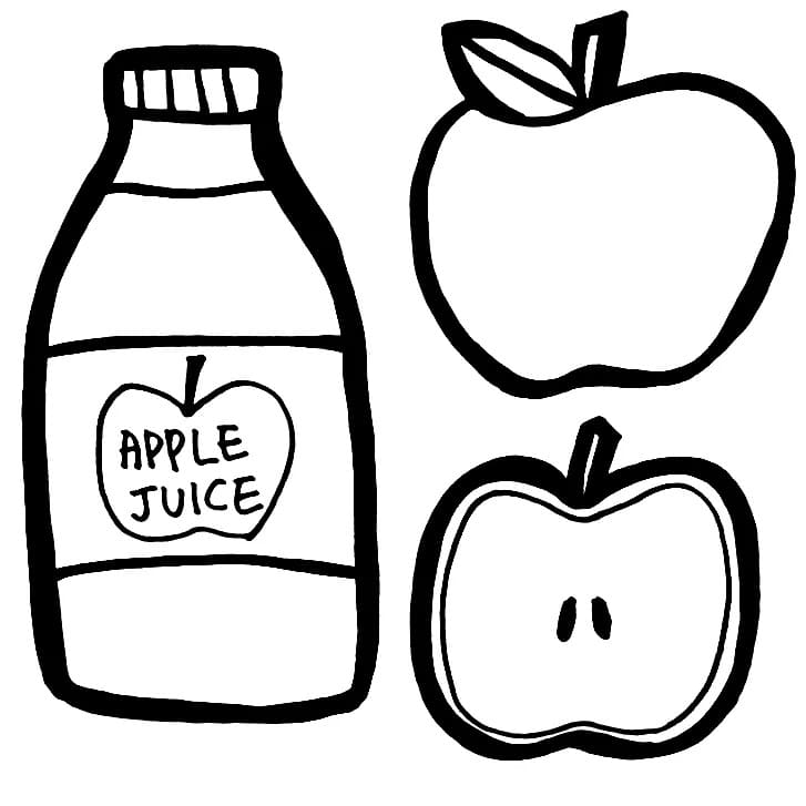 사과 주스와 사과 coloring page
