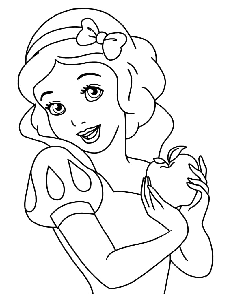 사과와 백설공주 coloring page