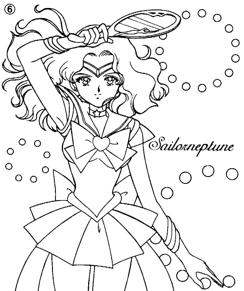 Sailor Neptune from Sailor Moon coloring page