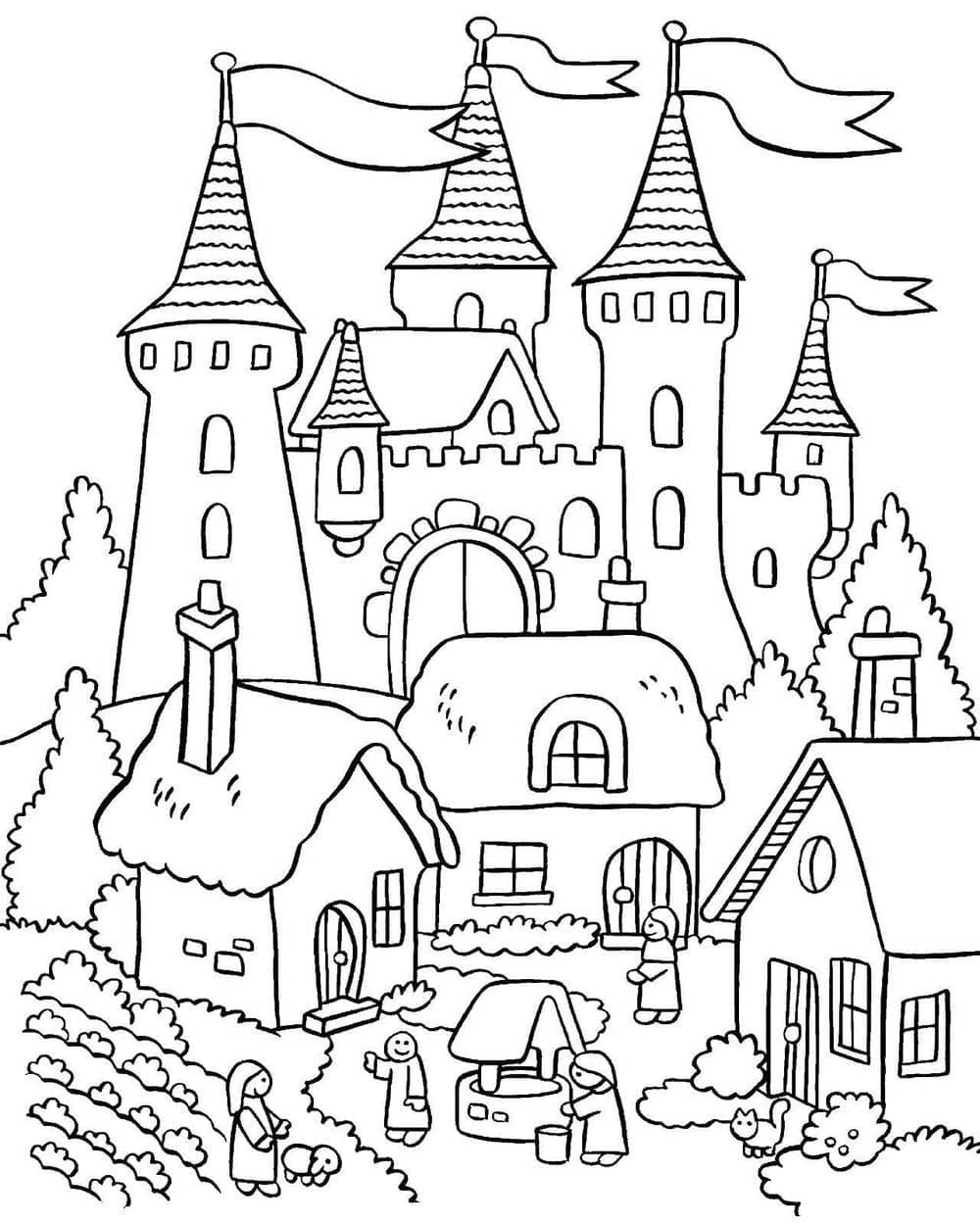 성과 마을 coloring page