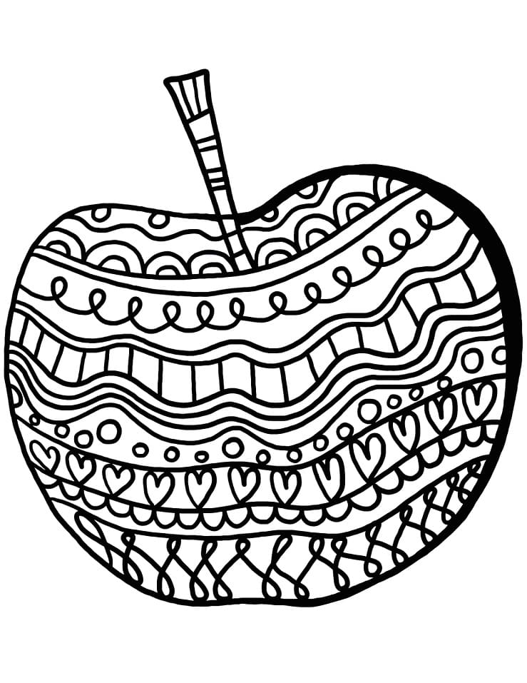 성인을 위한 사과 coloring page