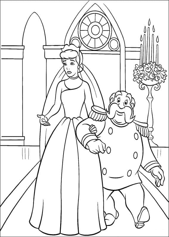 신데렐라 공주와 왕 coloring page