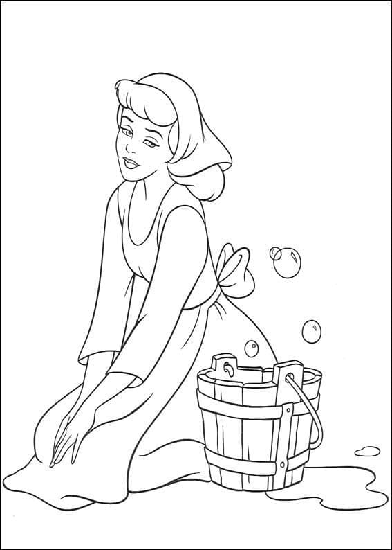 소녀들을 위한 공주 신데렐라 coloring page