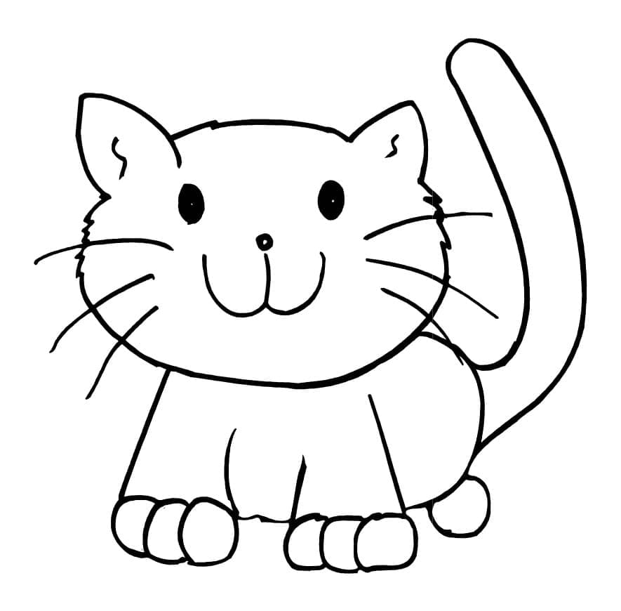 웃고 있는 새끼 고양이 coloring page