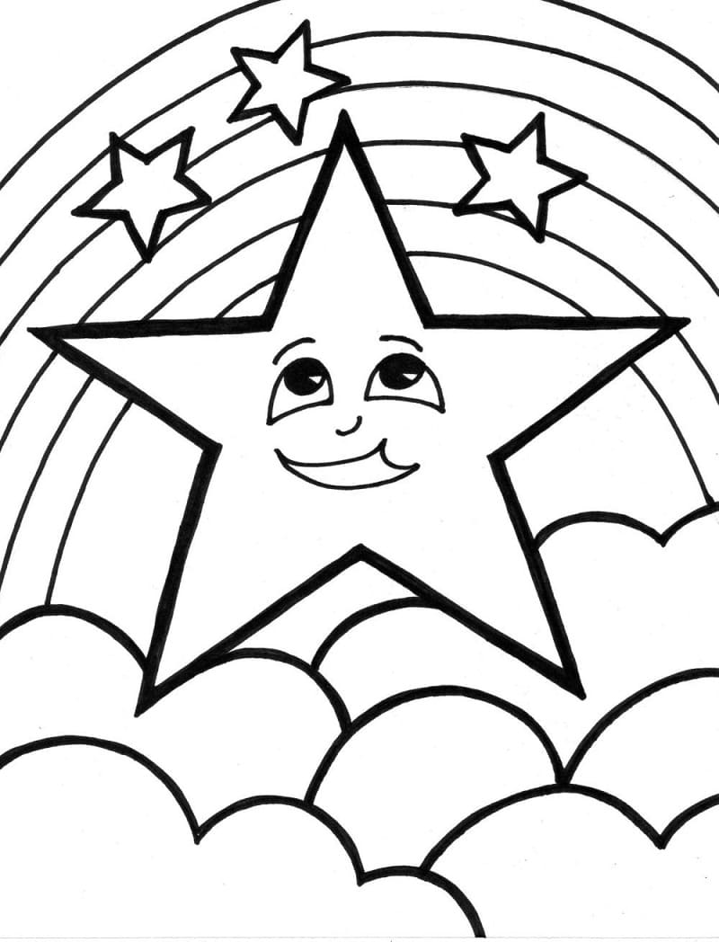 웃는 별 coloring page