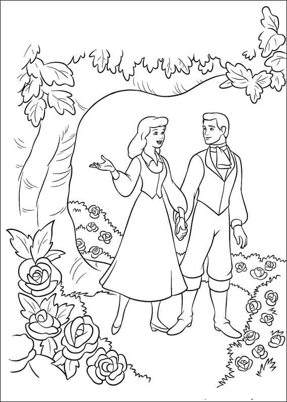 왕자와 공주 신데렐라 사진 coloring page