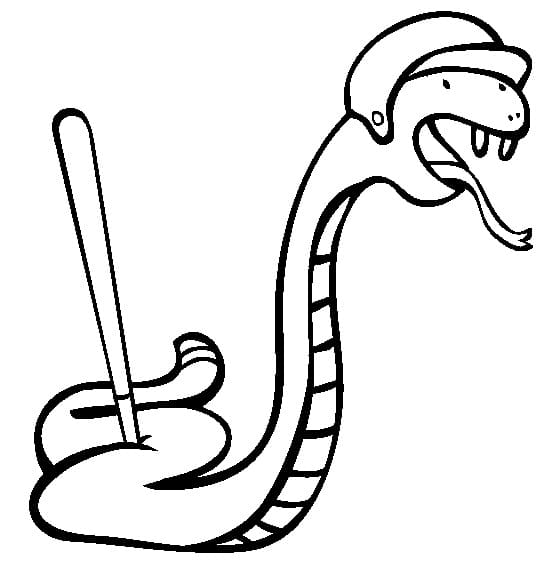 야구를 하는 뱀 coloring page