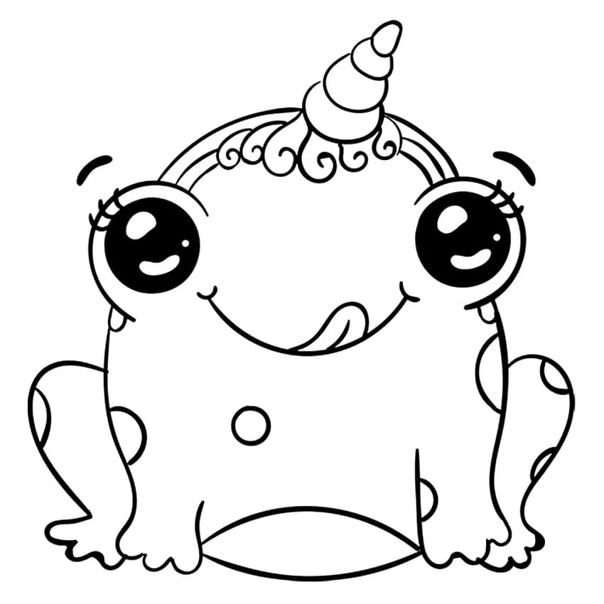 유니콘 개구리 coloring page