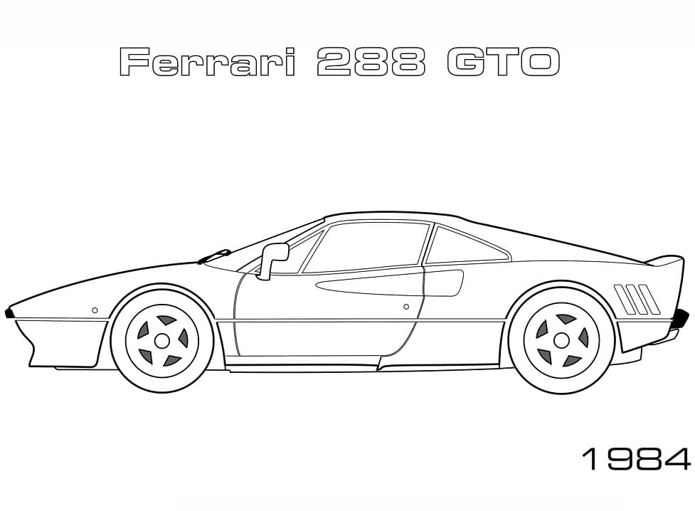 1984년 페라리 288 GTO coloring page