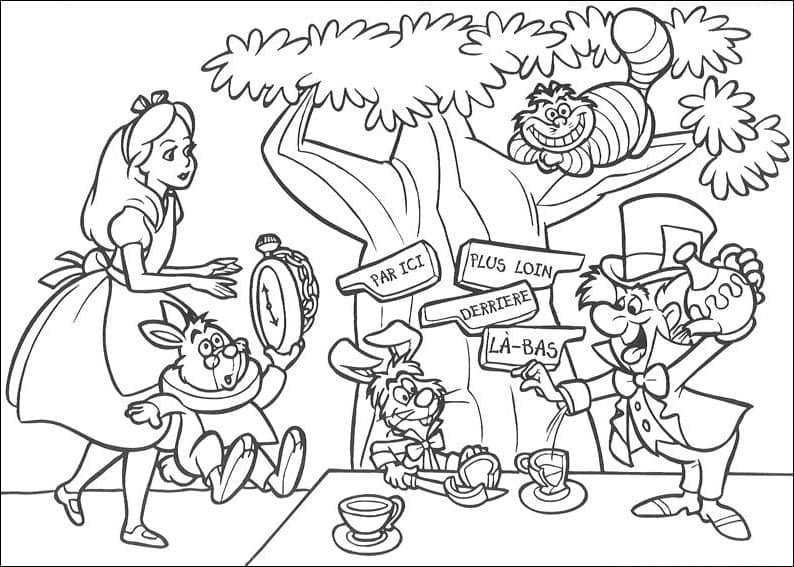 앨리스와 친구들 coloring page