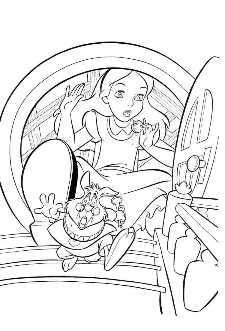 앨리스와 흰토끼 coloring page