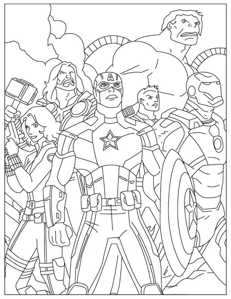 아이들을 위해 인쇄할 수 있는 어벤져스 coloring page