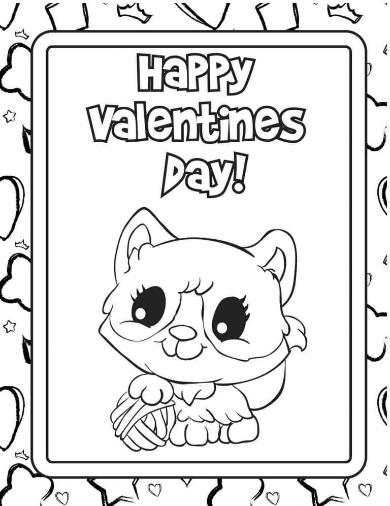 발렌타인 데이 카드 인쇄 가능 coloring page