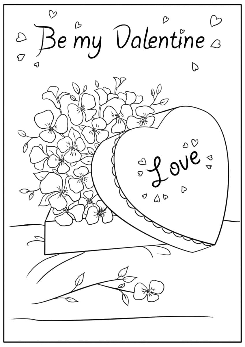 발렌타인 카드 인쇄 가능 coloring page