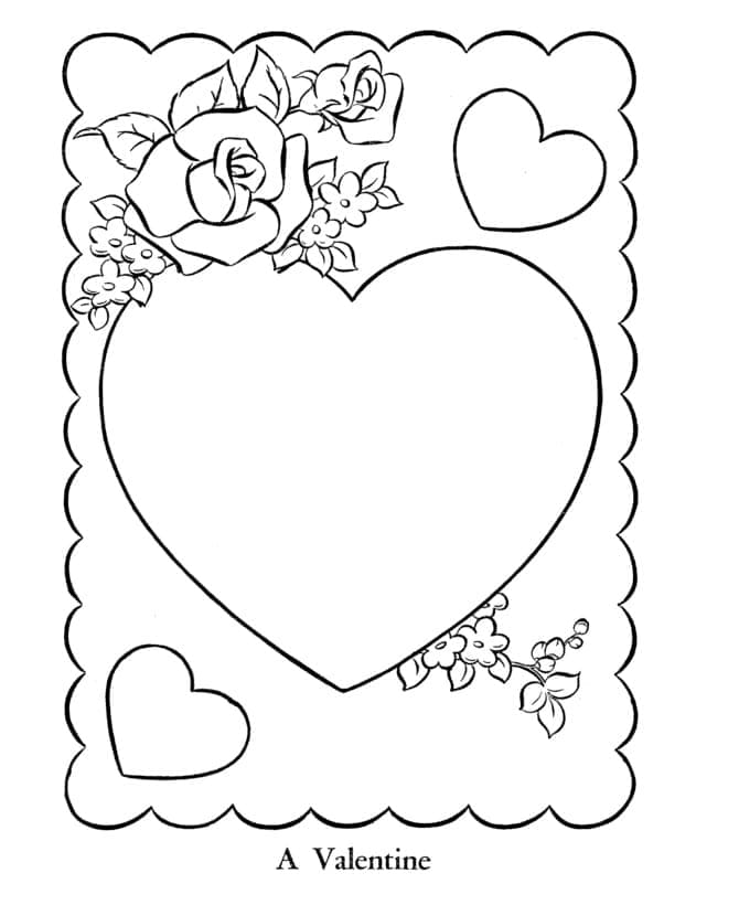 발렌타인 카드 무료 인쇄 가능 coloring page