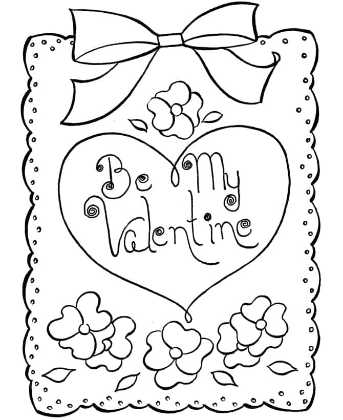 발렌타인 카드 무료 coloring page