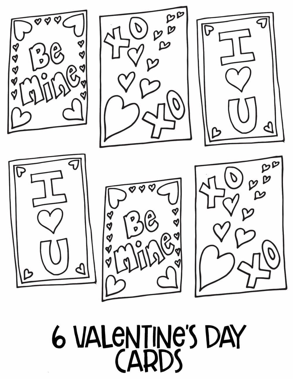 발렌타인 카드 coloring page