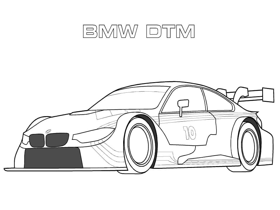 BMW DTM 경주용 자동차 coloring page