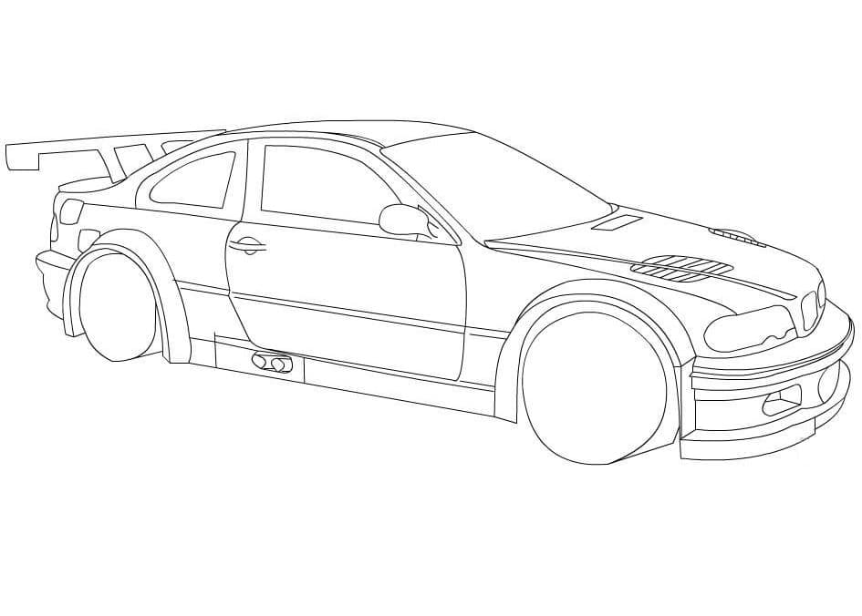 BMW 경주용 자동차 coloring page