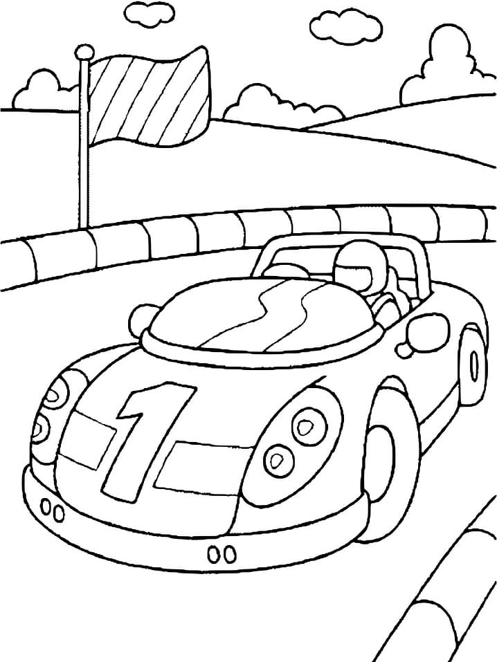 최고의 경주용 자동차 coloring page