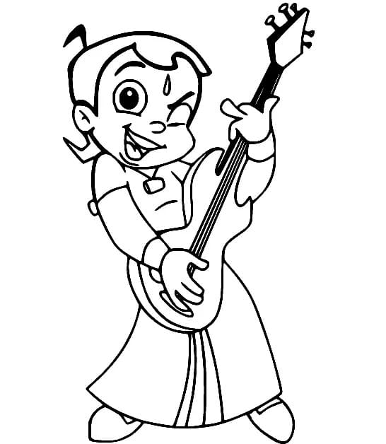 초타 비헴 이 기타를 연주하고 있다 coloring page