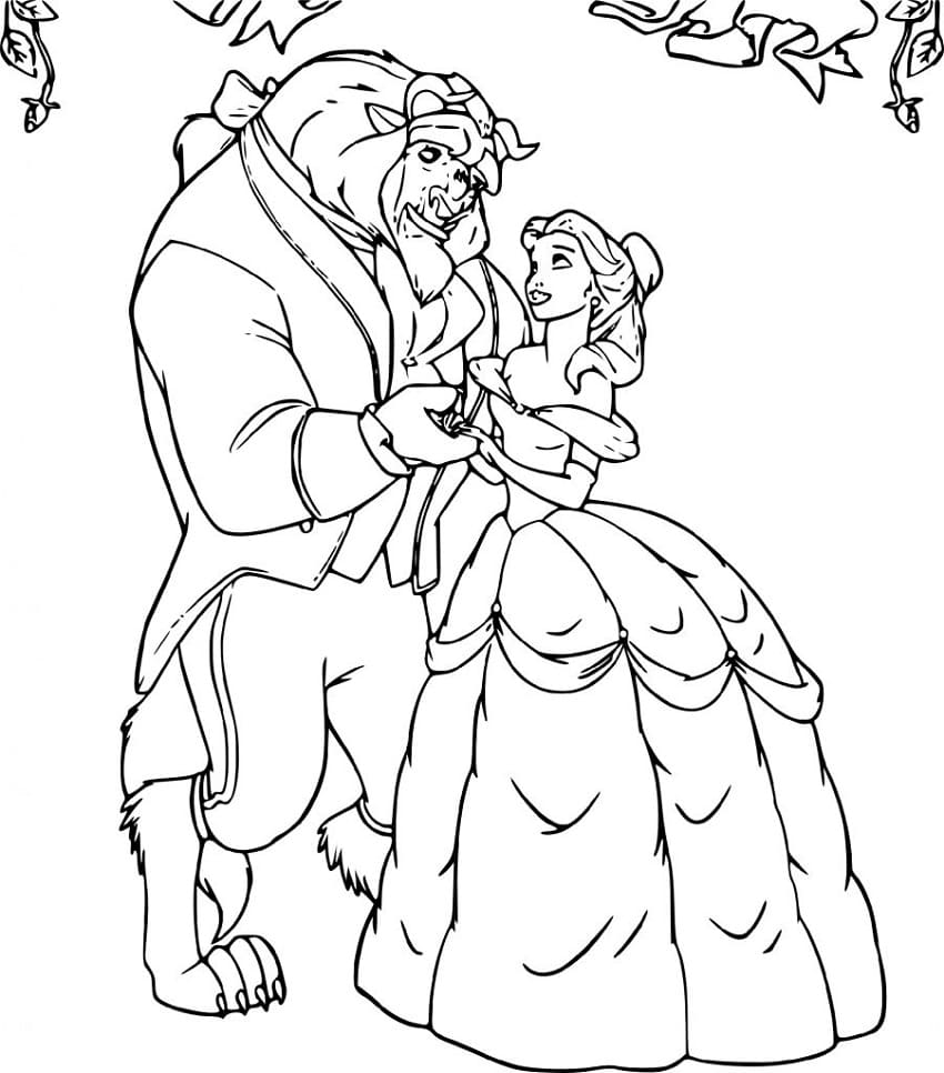 디즈니 미녀와 야수 coloring page