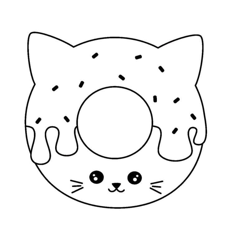 도넛 고양이 coloring page