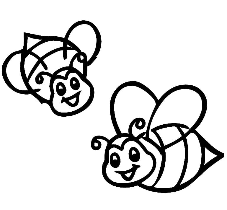 두 마리의 꿀벌 coloring page