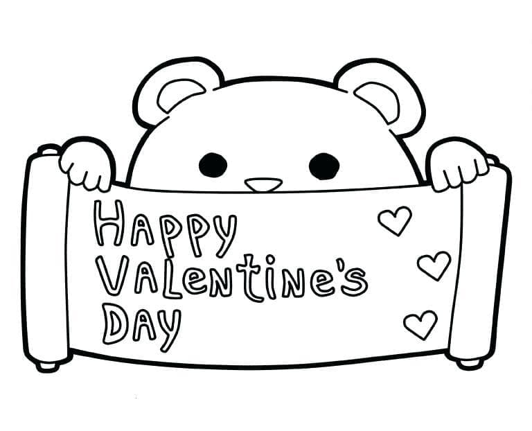 귀여운 발렌타인 카드 인쇄 가능 coloring page