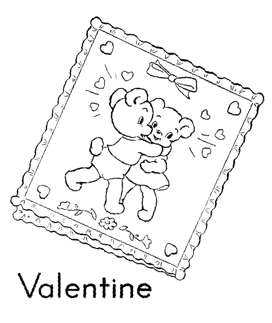 귀여운 발렌타인 카드 coloring page